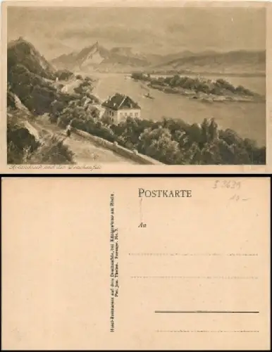 53639 Königswinter Rolandseck und der Drachenfels * ca. 1920