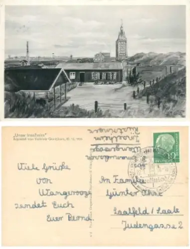 26486 Wangerooge "Unser Inselheim" Künstlerkarte V. Gantzhorn o 22.9.1958