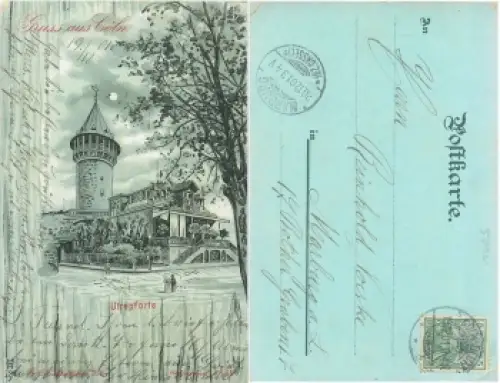 Köln Ulrepforte Litho Mondscheinkarte o 20.10.1901