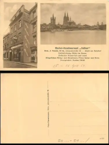Köln Johannisstrasse Restaurant Adler * 1934