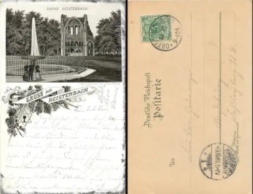 53639 Heisterbach Gruss aus Lihto Kloster Ruine  o 18.10.1897