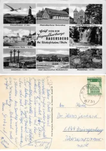 97653 Bischofsheim Rhön Jugendherberge Bauersberg o 2.11.1969