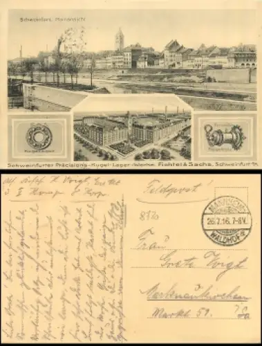 Schweinfurt Kugellagerwerke Fichtel & Sachs o 26.7.1916