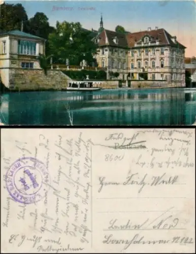 Bamberg Concordia Feldpost Reserve Lazarett Bar. Lager o17.4.1918