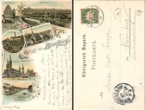 Bamberg Farblithokarte o 27.4.1897