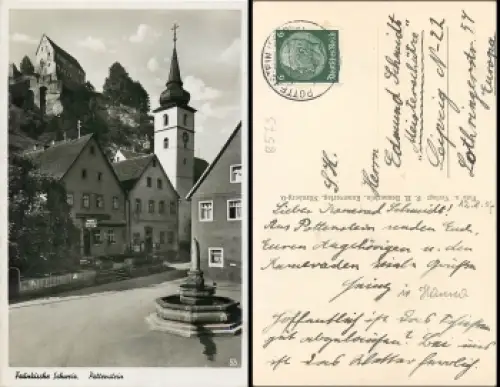 91278 Pottenstein Ansichtskarte o 12.8.1937