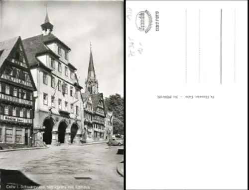 75365 Calw Marktplatz Rathaus *ca. 1950