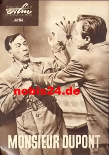 Monsieur Dupont, Progress Film Programm 31/62, französischer Film Dany Carrel, Raymond Bussiéres