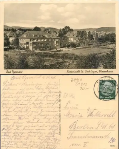 31812 Bad Pyrmont Kuranstalt Wiesenhaus o 4.10.1941