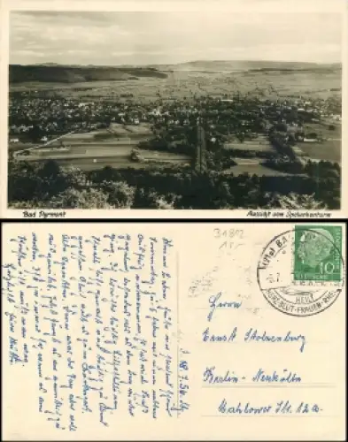 31812 Bad Pyrmont Aussicht vom Spelunkenturm o 9.7.1956