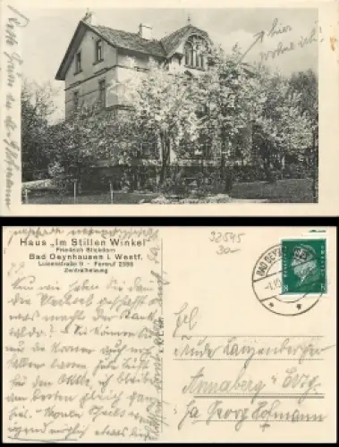 Bad Oeyenhausen  Luisenstrasse 9 Haus Im Stillen Winkel o 1.10.1931