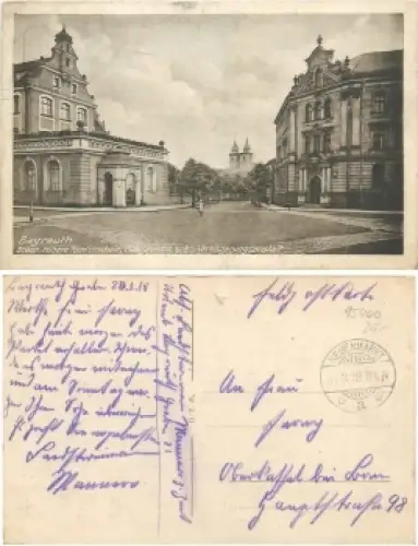 Bayreuth Schule Stadtkirche Versicherungsanstalt  o 21.3.1918