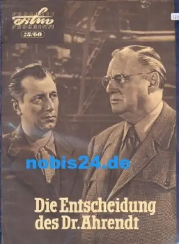 Die Entscheidung des Dr. Ahrendt - DEFA-Film 28/60 Progress-Programm