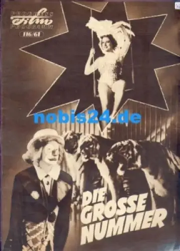 Die grosse Nummer, Progress-Programm 116/61 Zirkusfilm