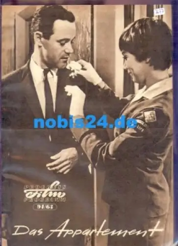 Das Appartement, Progress-Programm 94/63 Regie Billy Wilder mit Jack Lemmon, Shirley MacLaine