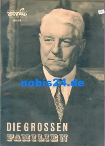 Die grossen Familien - Französischer Film mit Jean Gabin 89/65 Progress-Programm