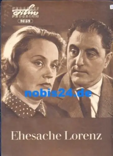 Ehesache Lorenz DEFA Film mit Ulrich Thein 91/56 Progress-Programm