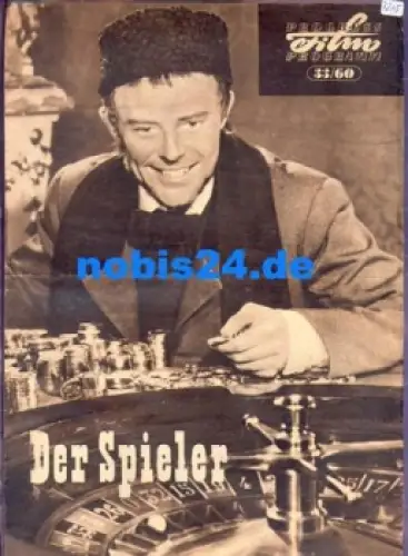 Der Spieler - Französischer Film mit Gerard Philipe Lieselotte Pulver 33/60 Progress-Programm