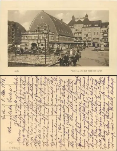 Kiel Fischhallen mit Fischerhafen gebr. ca.1917
