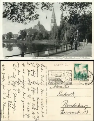 Kiel Stadttheater und Rathaus  o 13.11.1936