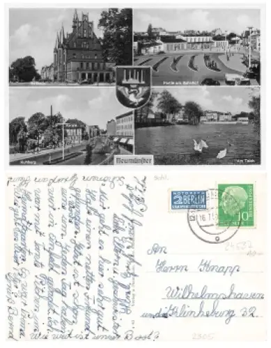 24537 Neumünster Bahnhof Rathaus o 16.7.1955