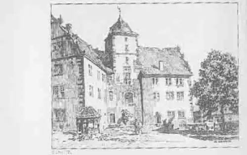 36110 Schlitz  Grosses Gebäude Künstlerkarte Ubbelohde *ca.1930