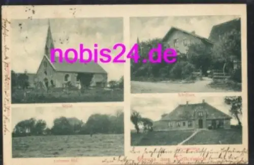 25836 Vollerwick Schule Gasthof Kirche o 2.1.1900