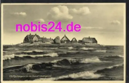 25859 Hallig Hooge im Sturm Hilligenlei  *ca.1930