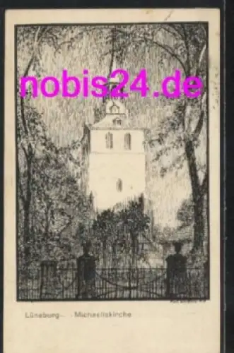 21335 Lüneburg  Michaeliskirche Künstlerkarte o 1.8.1924