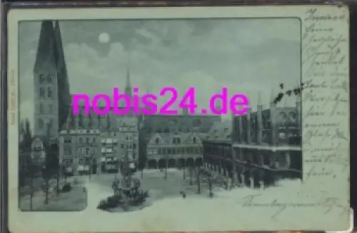 Lübeck Markt Mondscheinkarte o 28.8.1903
