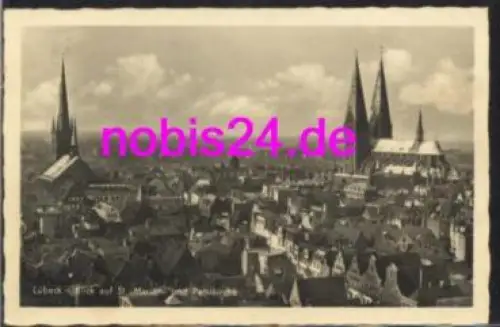 Lübeck Marien und Petrikirche o ca.1955