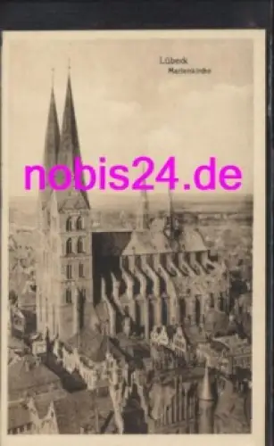 Lübeck Luftbild auf die Marienkirche  *ca.1915