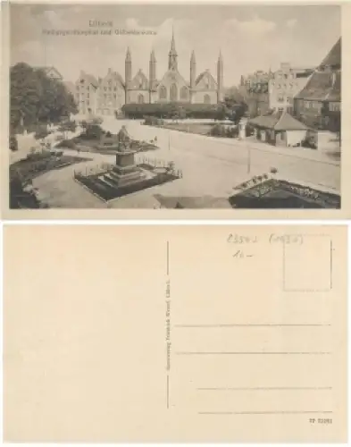 Lübeck Heiligegeisthospital und Geibeldenkmal * ca.1930