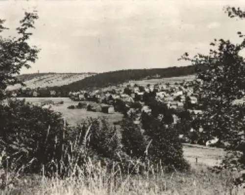 98744 Cursdorf Thüringen Blick zum Kirchberg mit Fröbelturm *ca. 1960