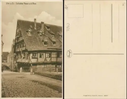 Ulm Donau Schiefes Haus an der Blau * ca.1920