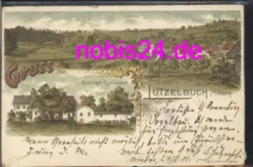 Coburg Lützelbuch Litho mit Gasthaus o 25.2.1901