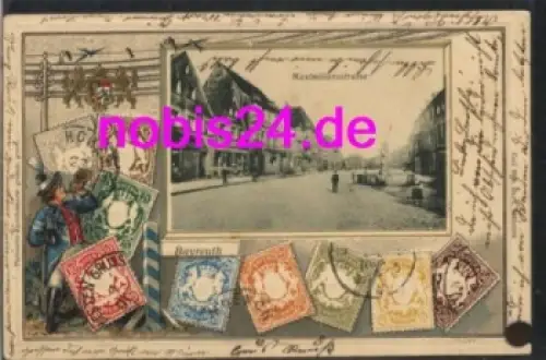 Bayreuth Maximiliansstrasse Prägekarte o ca.1904