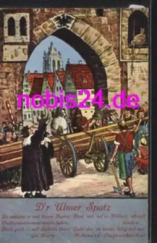 Ulm Donau Der Ulmer Spatz Künstlerkarte *ca.1930