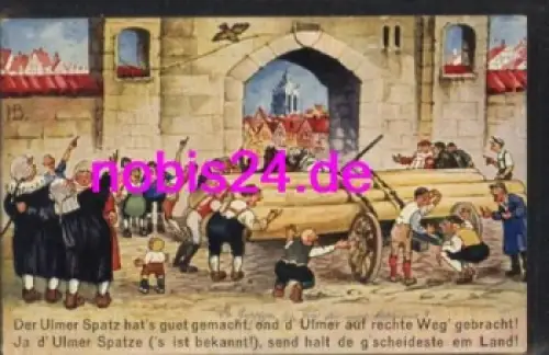 Ulmer Spatz Künstlerkarte o 9.6.1926