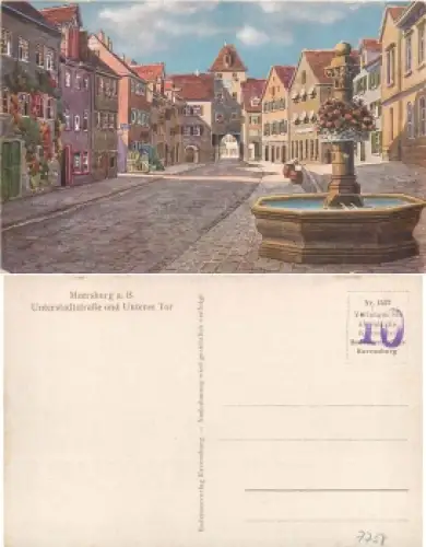 88709 Meersburg Unterstadtstrasse Künstlerkarte *ca.1920