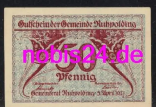 83324 Ruhpolding Notgeld 50 Pfennige um 1920