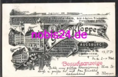 Augsburg Fabrikwerbung Klopper o 12.5.1931