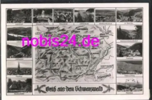 Schwarzwaldkarte Umgebung *ca.1955