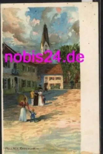 82049 Pullach Gasthof Rabenwirth Künstlerkarte *ca.1910