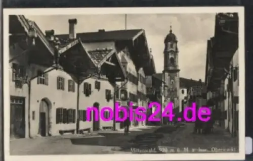 82481 Mittenwald Am Obermarkt Kirche *ca.1930