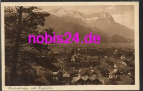 82467 Partenkirchen mit Zugspitze *ca.1920