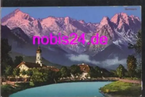 82467 Garmisch Partenkirchen mit Kirche o 17.7.1916