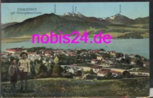 83684 Tegernsee mit Gebirgspanorama o ca.1910