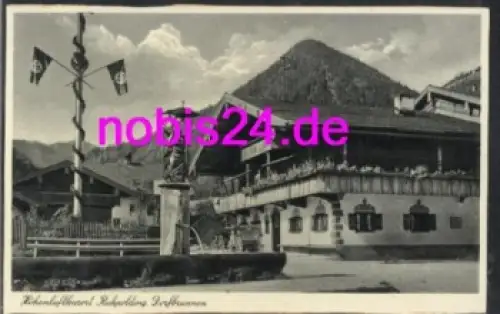 83324 Ruhpolding Dorfbrunnen Fahnen *ca.1940