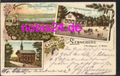 55257 Lenneberg Mainz Litho Forsthaus o 14.4.1898